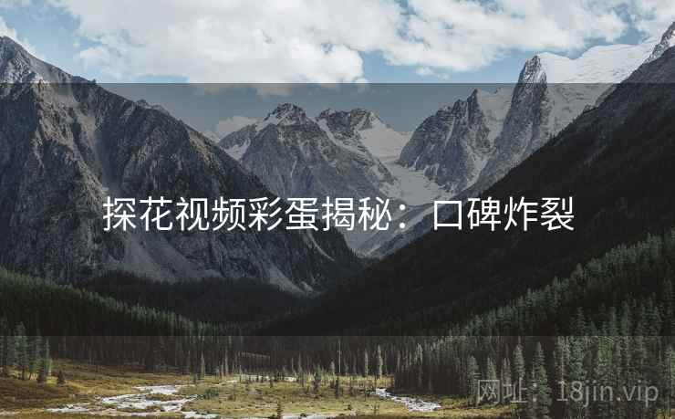 探花视频彩蛋揭秘：口碑炸裂